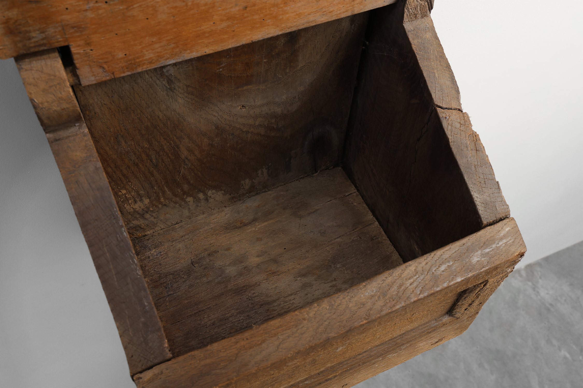 Antique French Oak Wall Salt Box, ca. 1850thumbnail